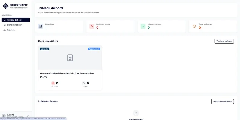 Webdesign de la plateforme Support Immo, gestion locative